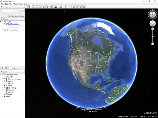 Google Earth Pro 桌面应用界面截图