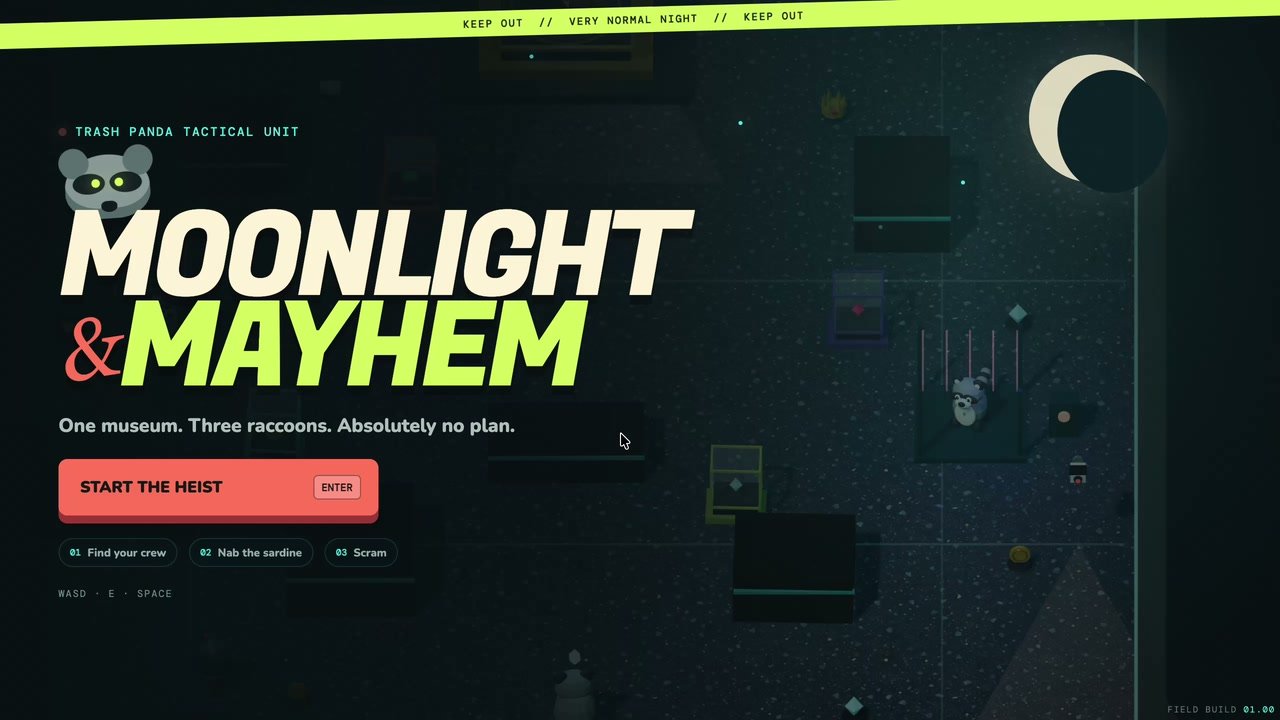 同一个游戏，换一组模型再做一遍：Raccoon Heist 的续集 Moonlight & Mayhem