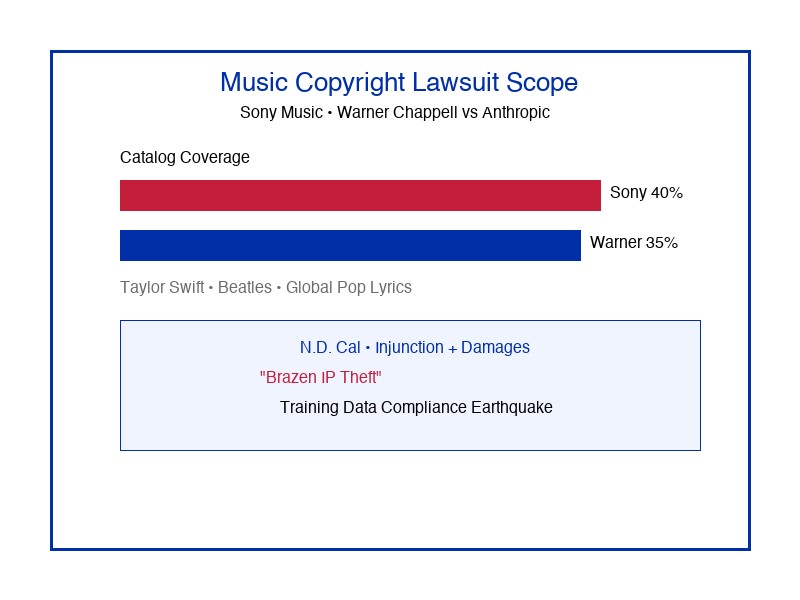 Sony Music 与 Warner 起诉 Anthropic 版权数据图表